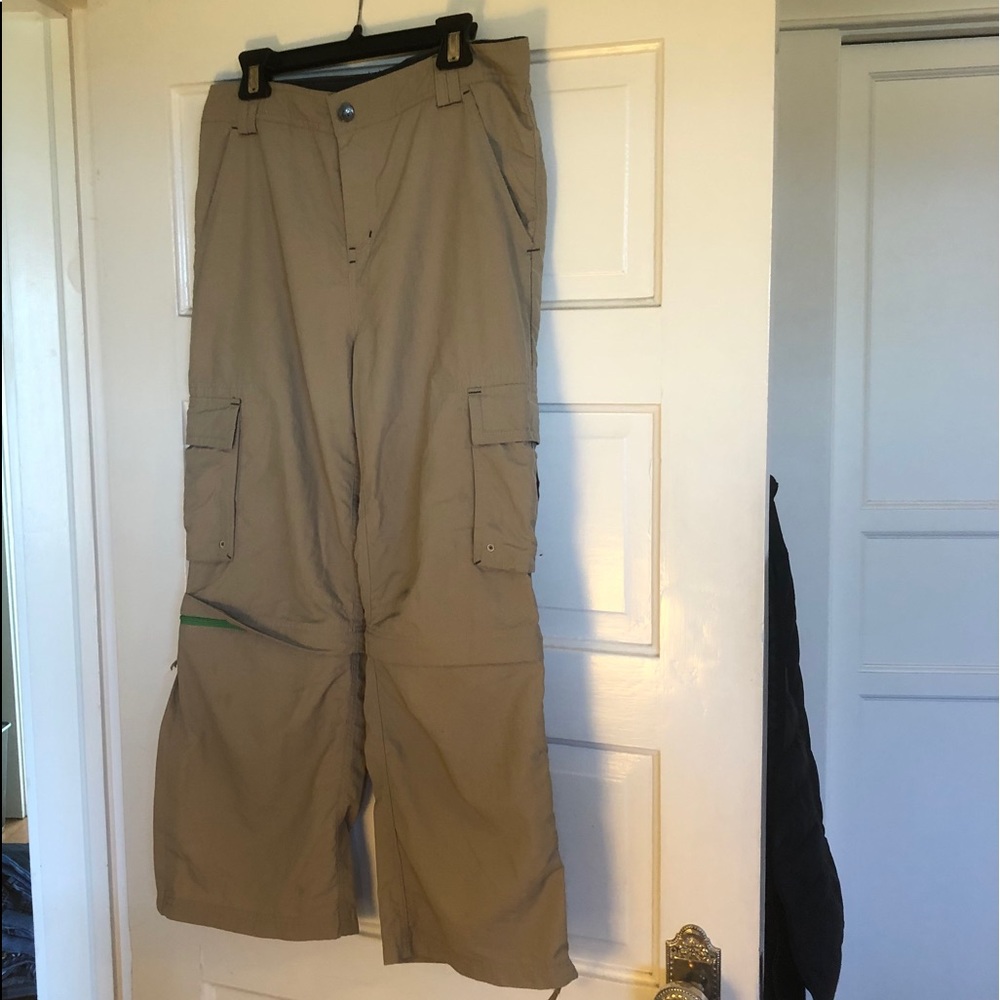 REI Boys Convertible Cargo Pants Shorts Nylon Tan